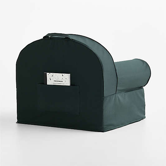 Large Spruce Green Organic Cotton Kids Lounge Nod Chair