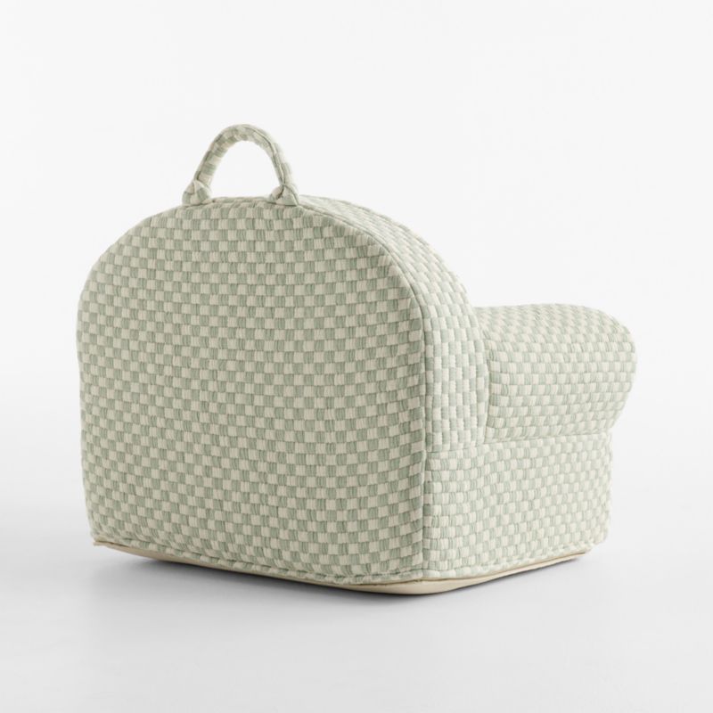Large Verte Green Checkered Matelass Kids Lounge Nod Chair Cover - image 3 of 6