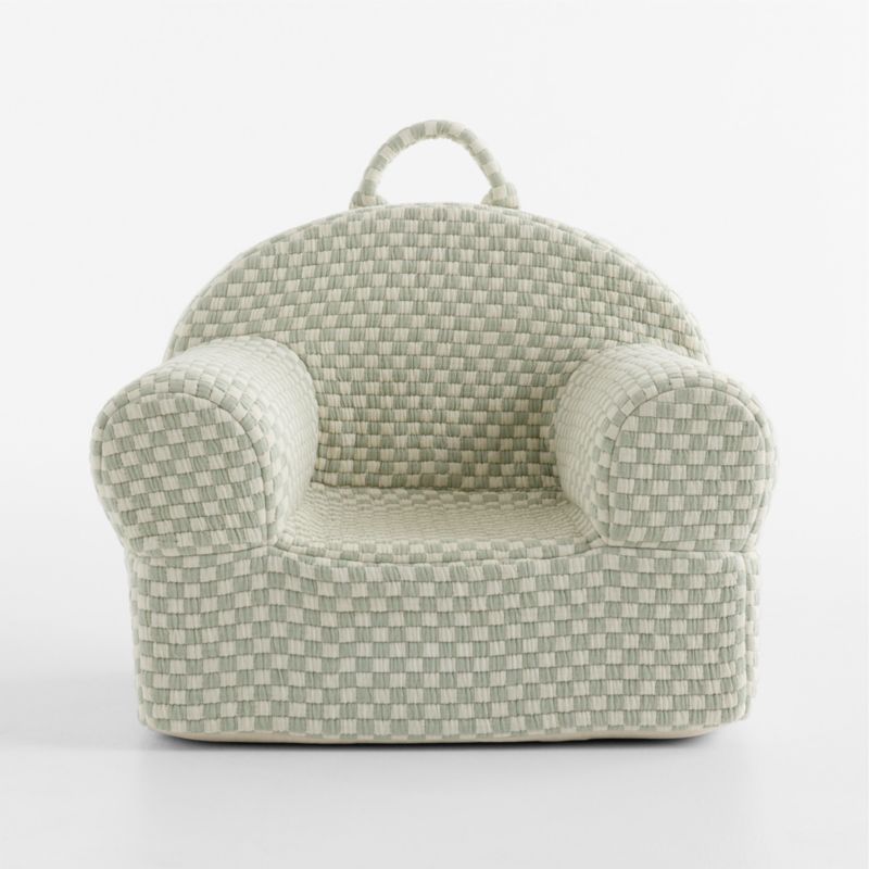 Large Verte Green Checkered Matelass Kids Lounge Nod Chair Cover - image 2 of 6