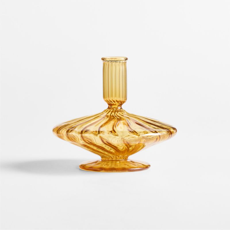 Lisbon Amber Small Taper Holder 4.75" - image 5 of 7