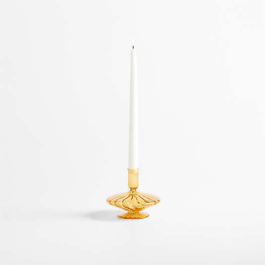 Lisbon Amber Small Taper Holder 4.75"