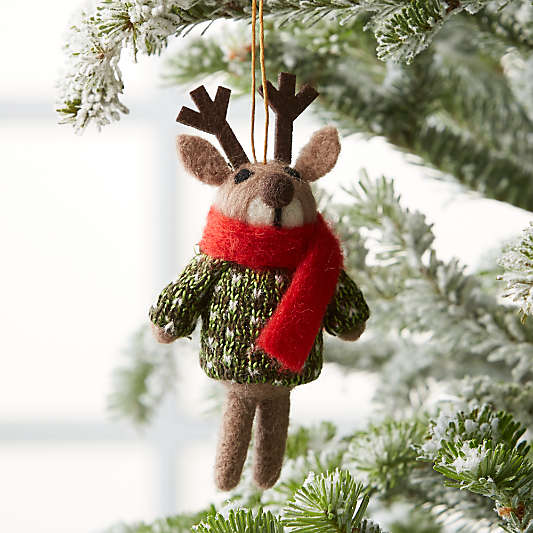 Light Brown Reindeer Ornament with Sweater