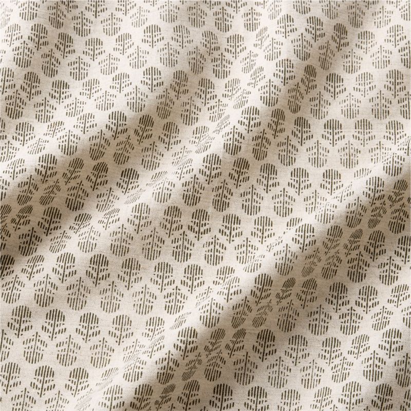 Little Leaf Organic Cotton Linen Burnt Green and Warm Natural Full Bed Sheet Set - image 1 of 2