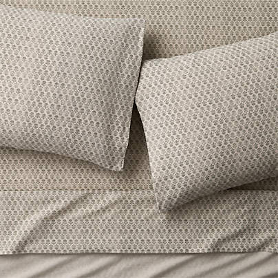 Little Leaf Organic Cotton Linen Burnt Green and Warm Natural Full Bed Sheet Set