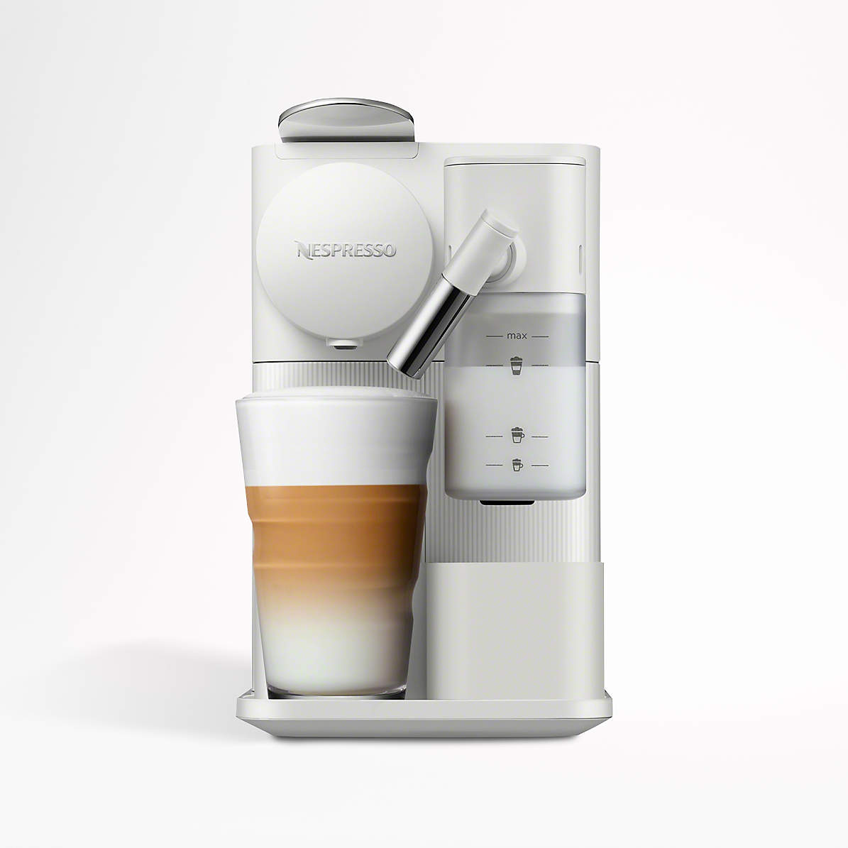 Gammeldags tank albue Nespresso Lattissima One Silky White Espresso Machine by De'Longhi +  Reviews | Crate & Barrel