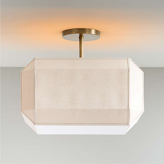 Luca Linen Box Kids Semi-Flush Mount Ceiling Light