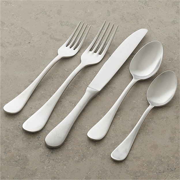 Lucca Antique Pewter 20-Piece Flatware Set | Crate & Barrel