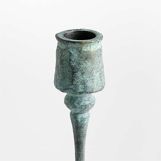Luce Small Verdigris Taper Candle Holder 12"