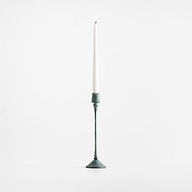 View Luce Small Verdigris Taper Candle Holder 12" details