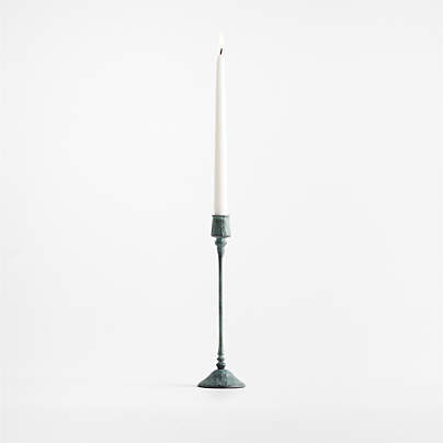 Luce Small Verdigris Taper Candle Holder 12"