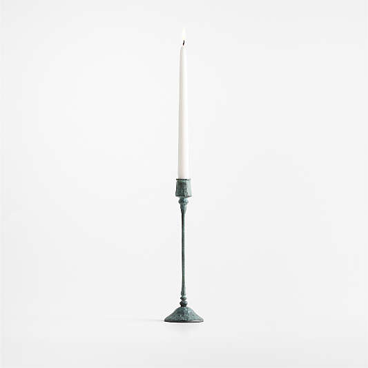 Luce Small Verdigris Taper Candle Holder 12"