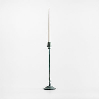View Luce Medium Verdigris Taper Candle Holder 16" details