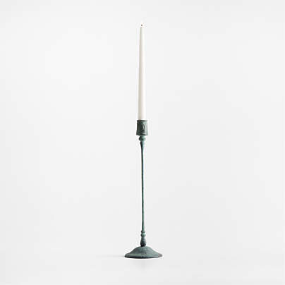 Luce Medium Verdigris Taper Candle Holder 16"
