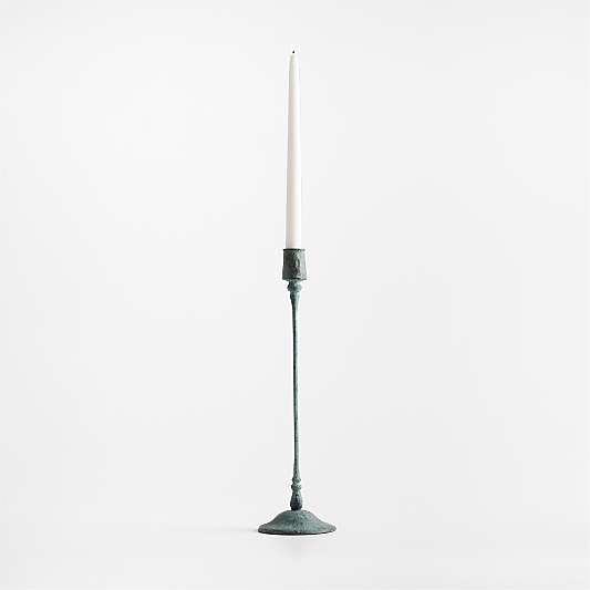 Luce Medium Verdigris Taper Candle Holder 16"