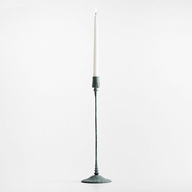 View Luce Large Verdigris Taper Candle Holder 19" details