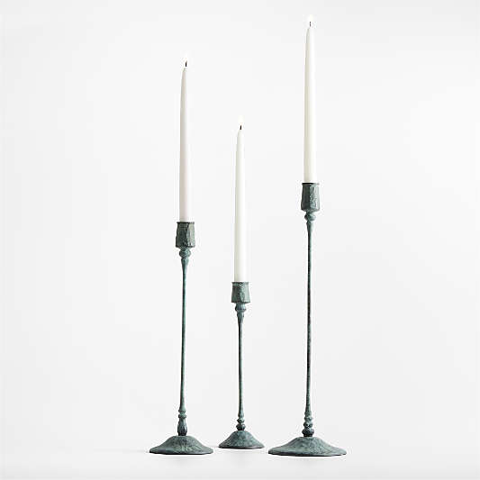 Luce Verdigris Taper Candle Holders