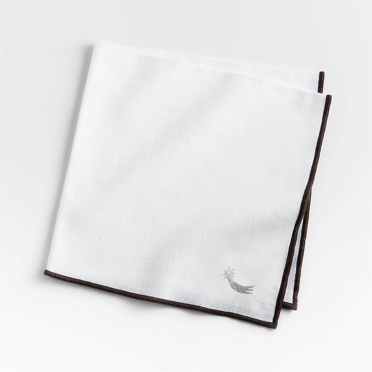 Embroidered Comet White Organic Cotton Napkin by Lucia Eames + Reviews