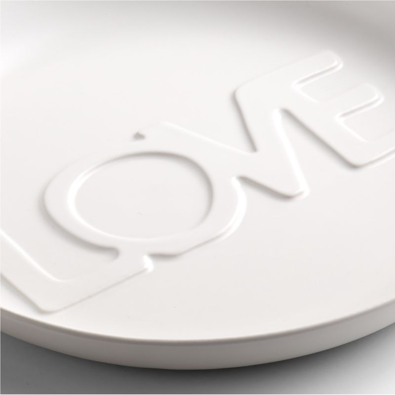 "Love" White Ceramic Salad Plate by Lucia Eames™