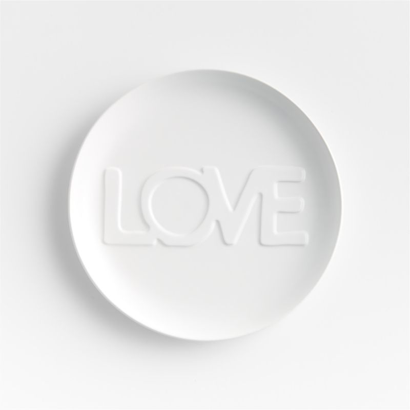 "Love" White Ceramic Salad Plate by Lucia Eames™