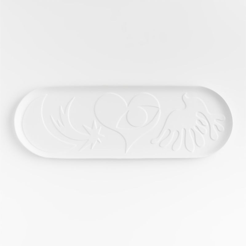 Motif Medley White Ceramic Oval Serving Platter by Lucia Eames™