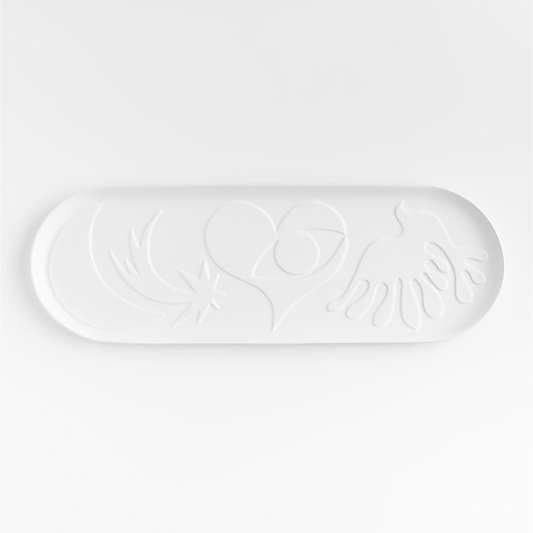 Motif Medley White Ceramic Oval Serving Platter by Lucia Eames™