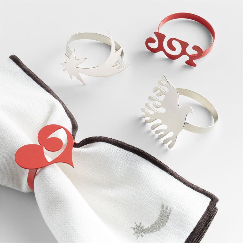 Joyfull Christmas Napkin Rings, Set of 4 by Lucia Eames + Reviews
