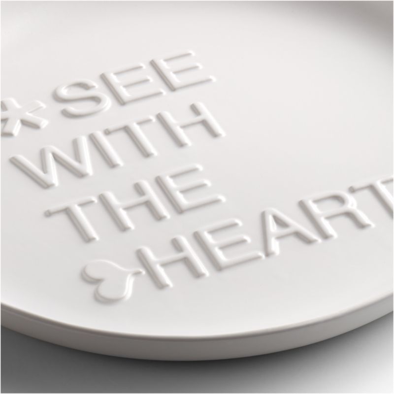 "See with the Heart" 10" White Ceramic Dinner Plate by Lucia Eames™