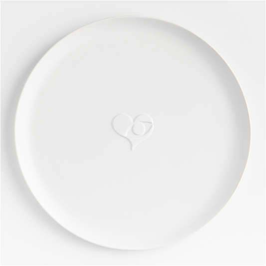 Seeing with the Heart Round White Ceramic Serving Platter by Lucia Eames™