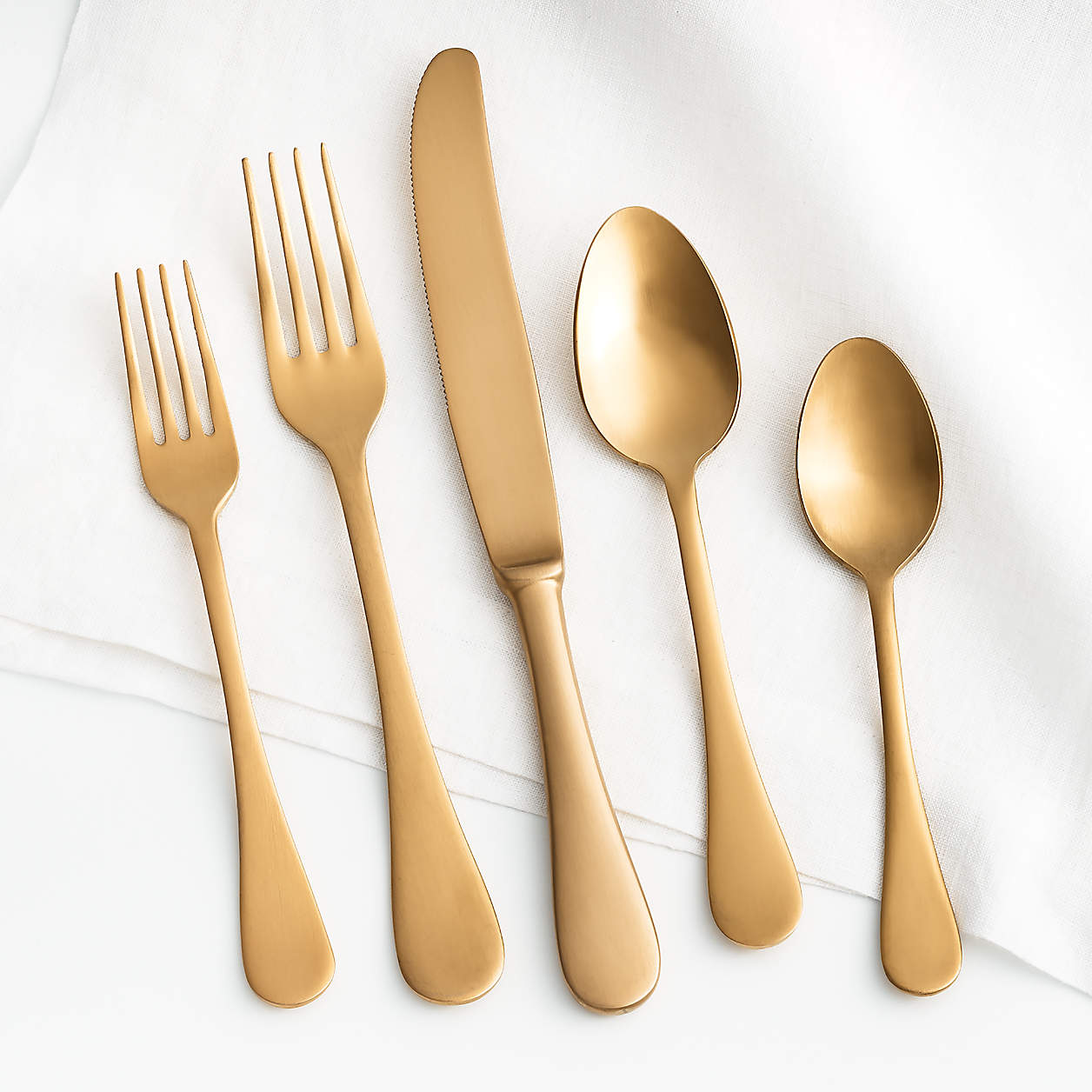 Lucia Holiday Gold 20-Piece Flatware Set + Reviews | Crate & Barrel