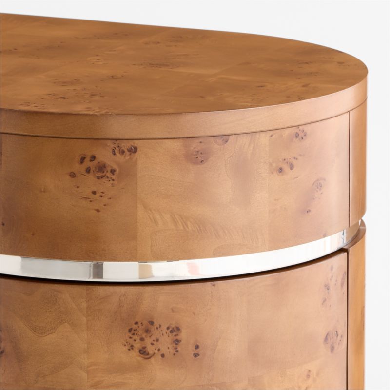Lucie Burl and Chrome 68" Storage Console Table by Laura Harrier & Tiffany Howell - image 11 of 12