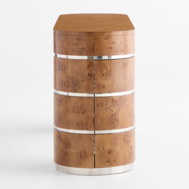 Lucie Burl and Chrome 68" Storage Console Table by Laura Harrier & Tiffany Howell - image 8 of 12