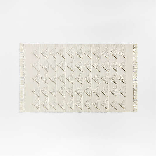 Ludic Handwoven Ivory Textured Kids Performance Rug 5x8