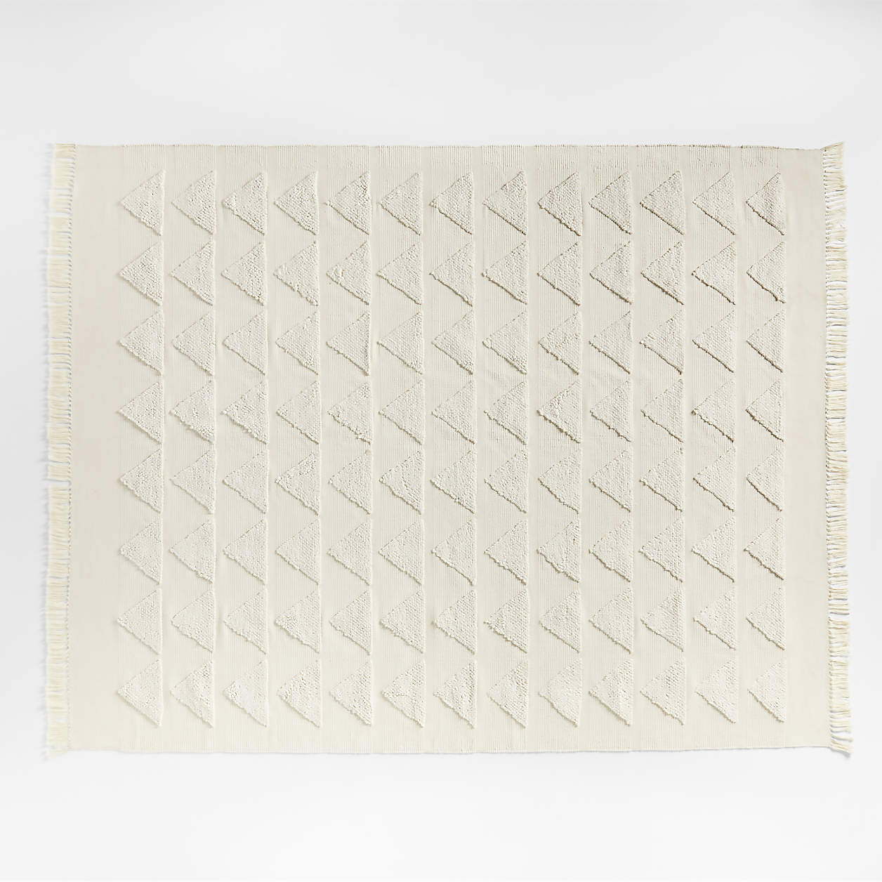 Ludic Kids Handwoven Ivory Textured Kids Performance Rug with Fringe