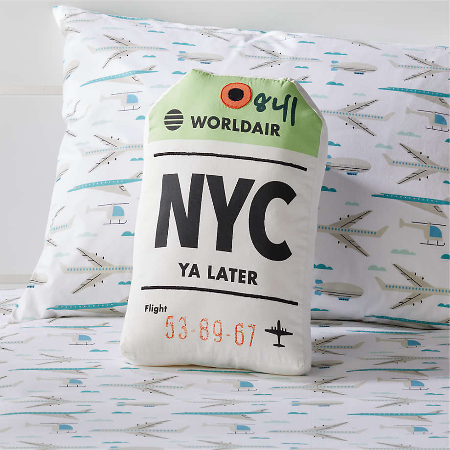 Luggage Tag Throw Pillow + Reviews Crate & Kids