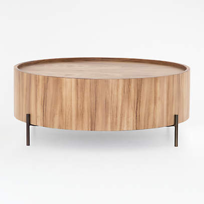 Luke Drum Table Reviews Crate Barrel, Wooden Drum Coffee Tables