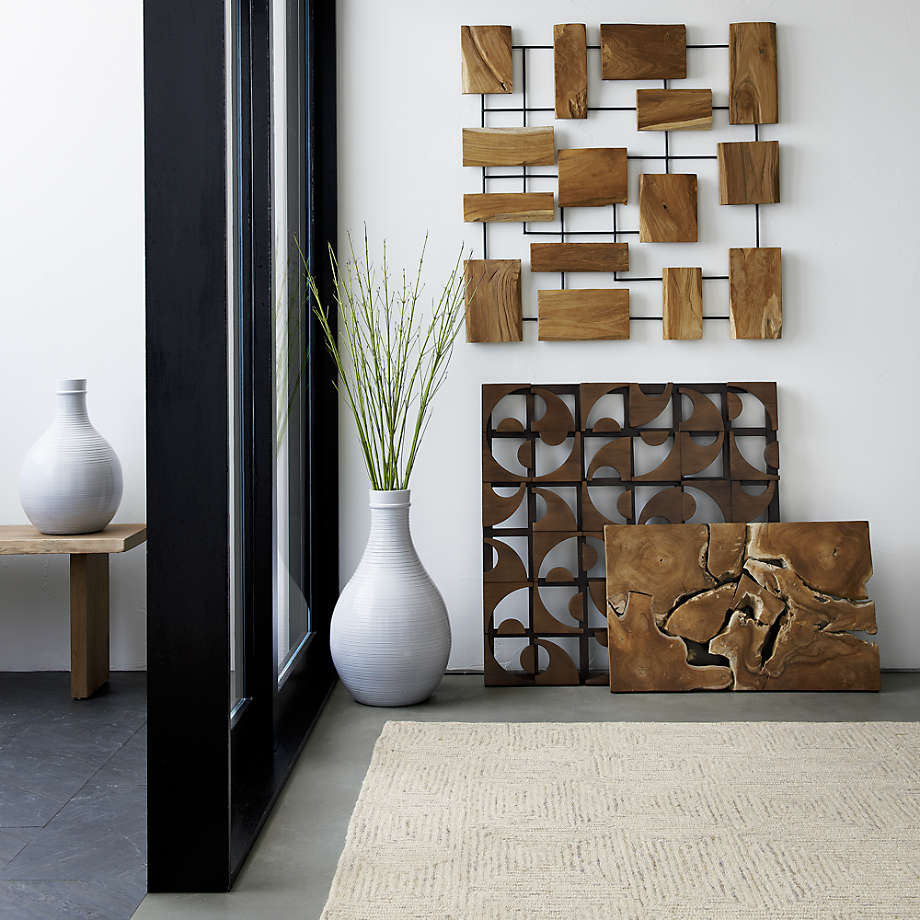 Crate&Barrel Presley Neutral Heathered Rug 12" sq. The Shops at