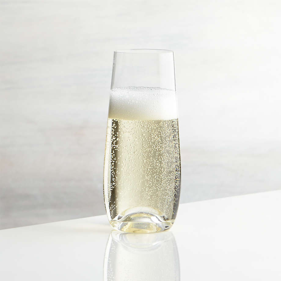 Lulie Stemless Champagne Glass Flute + Reviews | Crate & Barrel