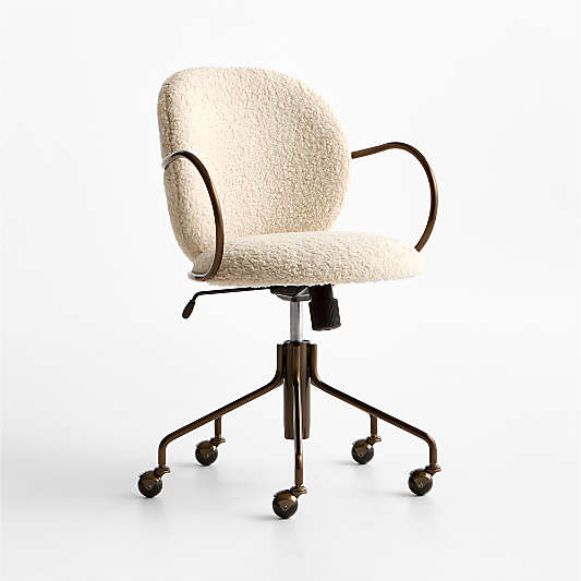 Luna Ivory Boucle Upholstered Office Chair