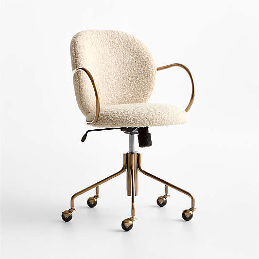Luna Ivory Boucle Upholstered Office Chair