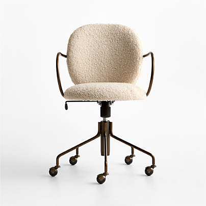 Luna Ivory Boucle Upholstered Office Chair