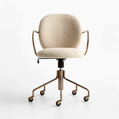 Luna Ivory Boucle Upholstered Office Chair
