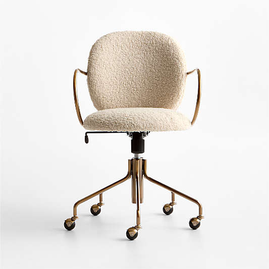 Luna Ivory Boucle Upholstered Office Chair