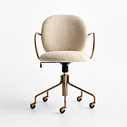 Luna Ivory Boucle Upholstered Office Chair