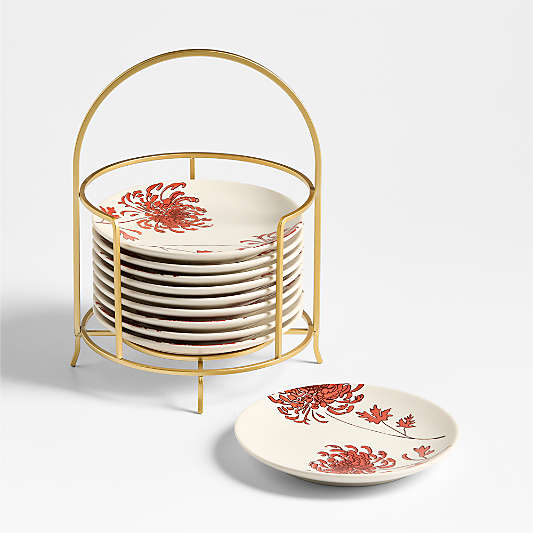 Lunar New Year Stoneware Appetizer Plates, Set of 10