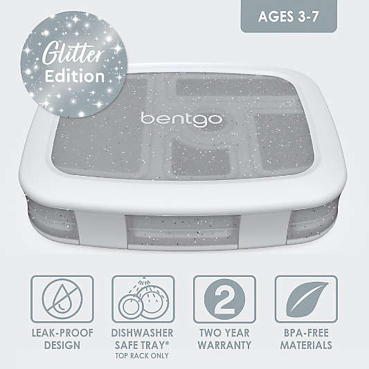 Bentgo ® Silver Glitter Kids Bento Lunch Box