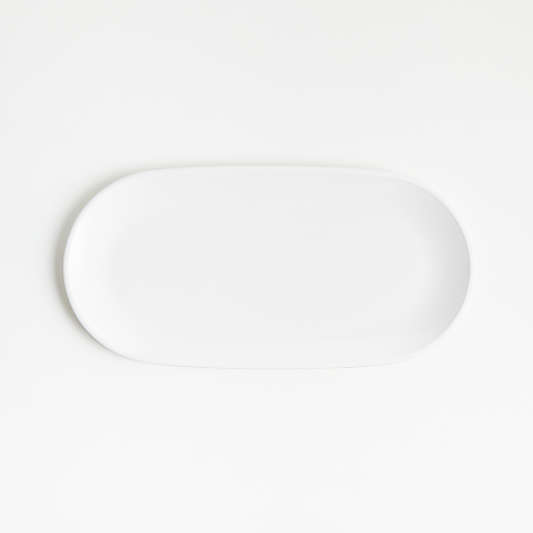 Lunea White 19"x9.5" Outdoor Melamine Long Serving Platter