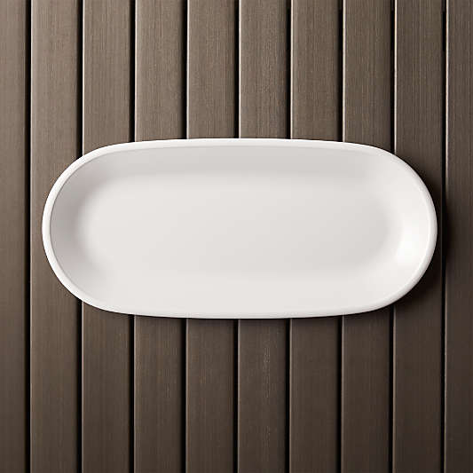 Lunea Melamine White 13.75"x6.25" Platter