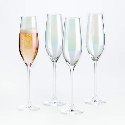 Lunette 8-Oz. Iridescent Champagne Glasses, Set of 4