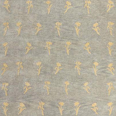 Lupin Mist Blue Floral Kids Wool Area Rug Swatch