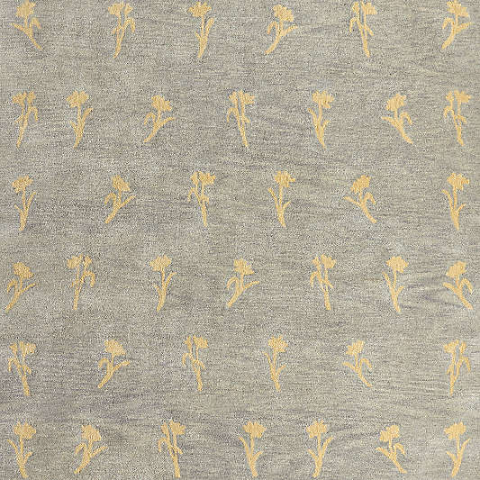 Lupin Mist Blue Floral Kids Wool Area 12"x18" Rug Swatch